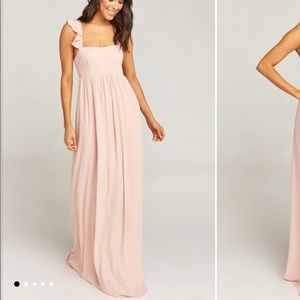 Show me your mumu dusty blush crisp june maxi dress size XS
